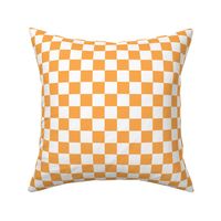 2 inch orange and white checkerboard - small checkerboard print