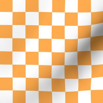 2 inch orange and white checkerboard - small checkerboard print