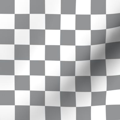 2 inch Ultimate Gray and white checkerboard - small checkerboard print