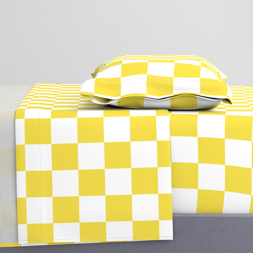 6 inch Illuminating Yellow and white checkerboard - medium checkerboard print