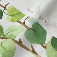 Watercolor Green Vine Leaves Greenery  21 inches