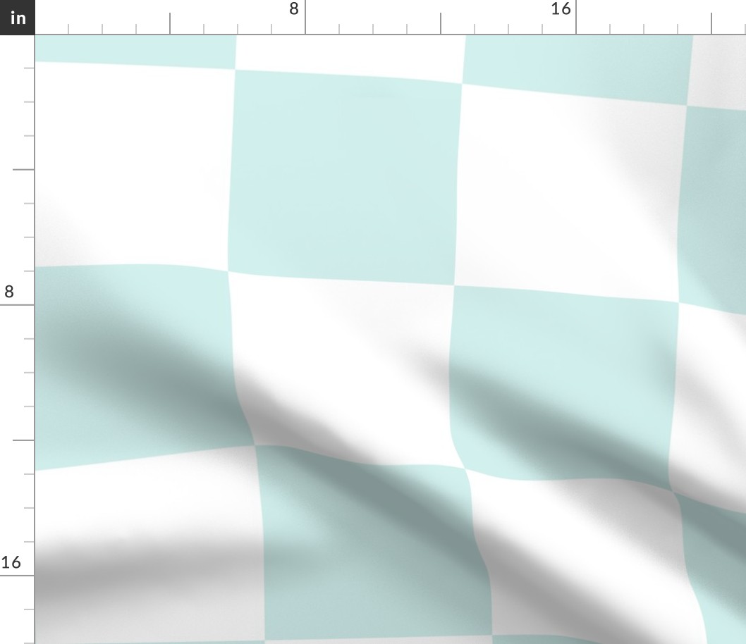 12 inch mint and white checkerboard - large checkerboard print