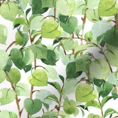 Watercolor Green Vine Leaves Greenery  18 inch