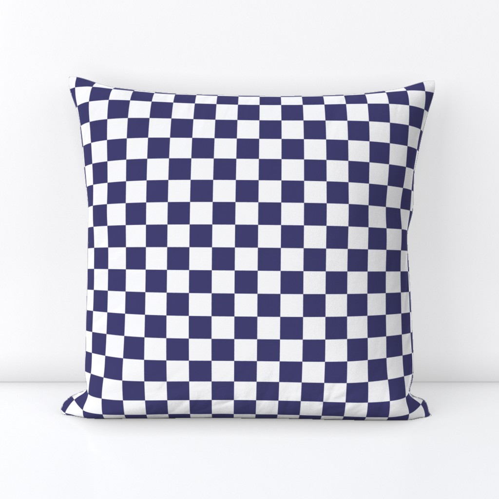 2 inch navy blue and white checkerboard - small checkerboard print