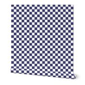 2 inch navy blue and white checkerboard - small checkerboard print