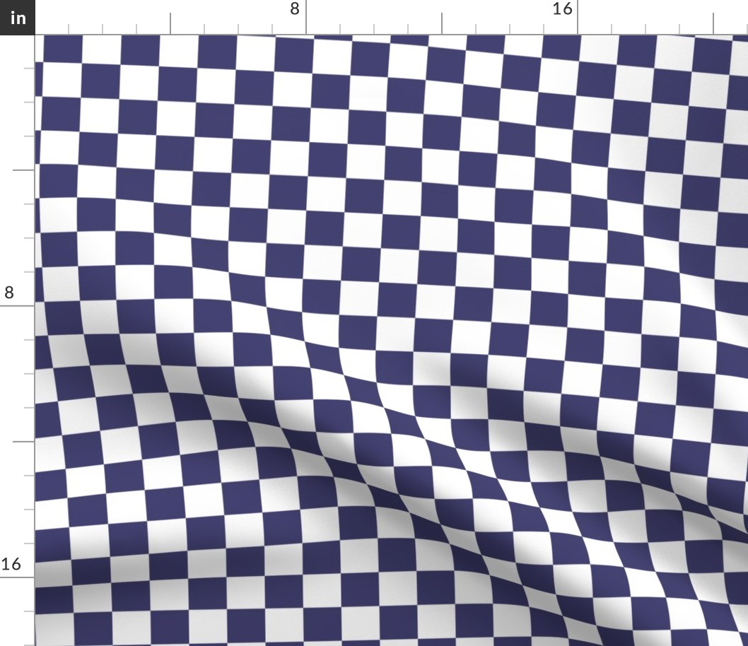 2 inch navy blue and white checkerboard - small checkerboard print
