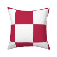 12 inch Viva Magenta and white checkerboard - large checkerboard print