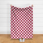 6 inch Viva Magenta and white checkerboard - medium checkerboard print