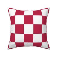 6 inch Viva Magenta and white checkerboard - medium checkerboard print