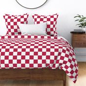 6 inch Viva Magenta and white checkerboard - medium checkerboard print