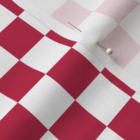 2 inch Viva Magenta and white checkerboard - small checkerboard print