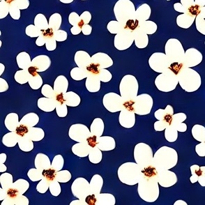 Boho Daisy Dark Blue