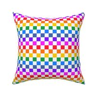 Rainbow checkerboard on white - mini