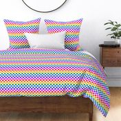 Rainbow checkerboard on white - mini