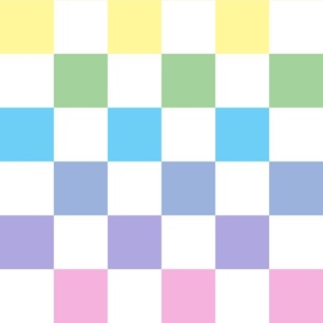 Bright pastel rainbow checkerboard - medium