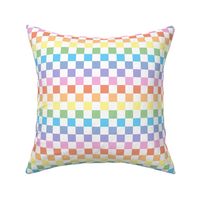 Bright pastel rainbow checkerboard - mini checkerboard print