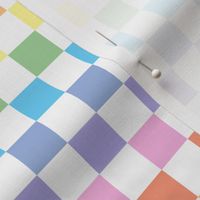 Bright pastel rainbow checkerboard - mini checkerboard print