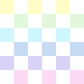 Pastel rainbow checkerboard - medium