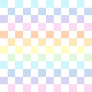 Pastel rainbow checkerboard - small checkerboard print