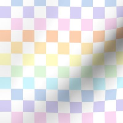 Pastel rainbow checkerboard - mini checkerboard print