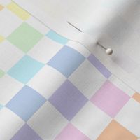 Pastel rainbow checkerboard - mini checkerboard print