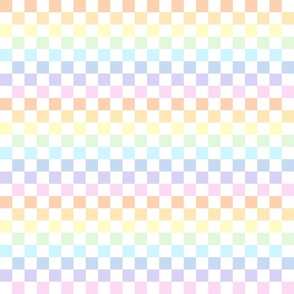 Pastel rainbow checkerboard - mini checkerboard print