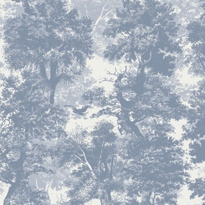 tree columns in blue with print texture