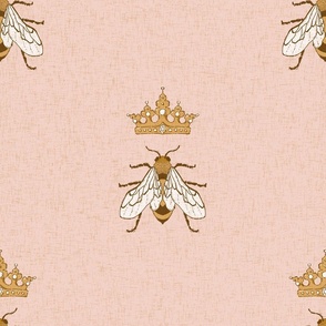 Blush Pink Queen the Bee with golden yellow Large scale