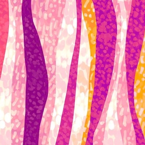 Abstract Animal Print: Vertical Spotted Zebra Stripes, Hot Pink 