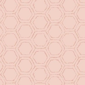 Honey comb hand drawn Blush pink Medium scale