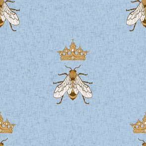 Sky Blue Queen the Bee with golden yellow Large scale