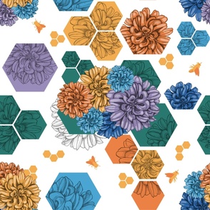 Hexagon Flowers - Large