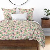 Sleeping Beauty - Little Briar Rose - A fairy tale by the Brothers Grimm - thorny hedge on blush pink  double layer