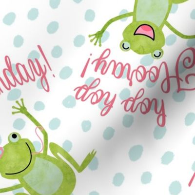 Hoppy Birthday- Hop Hop Hooray, with dots, Large