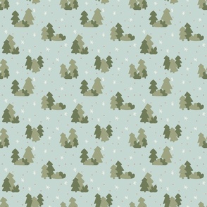 forest whimsy soft teal . small