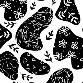 cow print floral abstract