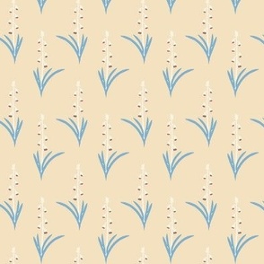 Meadow flower beige, blue//One directional//small scale