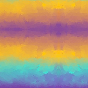 Purple, Aqua, Yellow Rainbow Seaside Waves