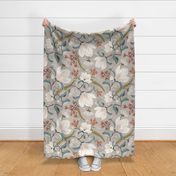 Magnolia Oasis Floral Taupe Jumbo Scale