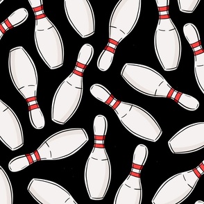 retro bowling pins black large scale