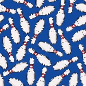 retro bowling pins navy medium scale