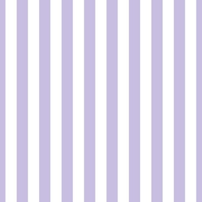 One Inch Beach Hut Stripes in Springtime Lavender and White