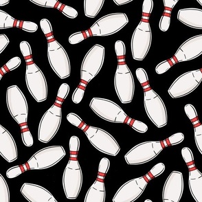 retro bowling pins black medium scale