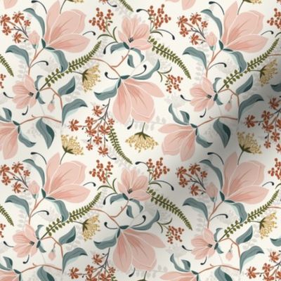 Magnolia Oasis Floral Ivory Small Scale