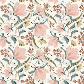 Magnolia Oasis Floral Ivory Small Scale