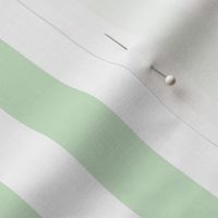 One Inch Beach Hut Stripes in Springtime Mint and White