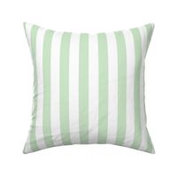 One Inch Beach Hut Stripes in Springtime Mint and White