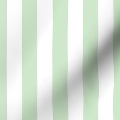 One Inch Beach Hut Stripes in Springtime Mint and White