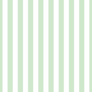 One Inch Beach Hut Stripes in Springtime Mint and White