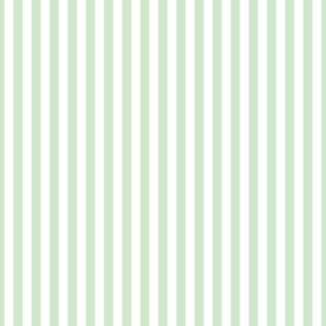 Half Inch 1/2" Picnic Stripes in Springtime Mint and White